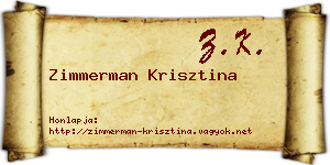 Zimmerman Krisztina névjegykártya
